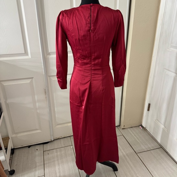 RIHOAS - The Solid V Neck Slit Midi Dress - XS - Picture 6 of 12